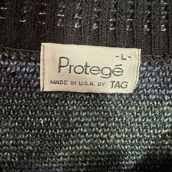 Vintage Protege By Tag Sweater Made USA 90s Knit Coogi Style Pullover Sz Large - Picture 7 of 10
